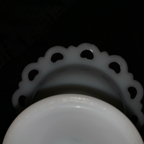 Milk glass saucer Ruler shows width. Buy saucer for $15 get candy dish also. - Picture 4 of 4